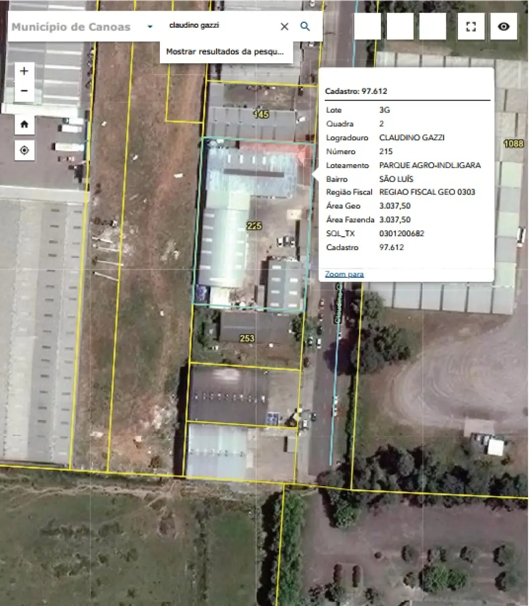 LOTE 005 - Imóvel - Rua Claudino Gazzi, nº 225 - Canoas/RS