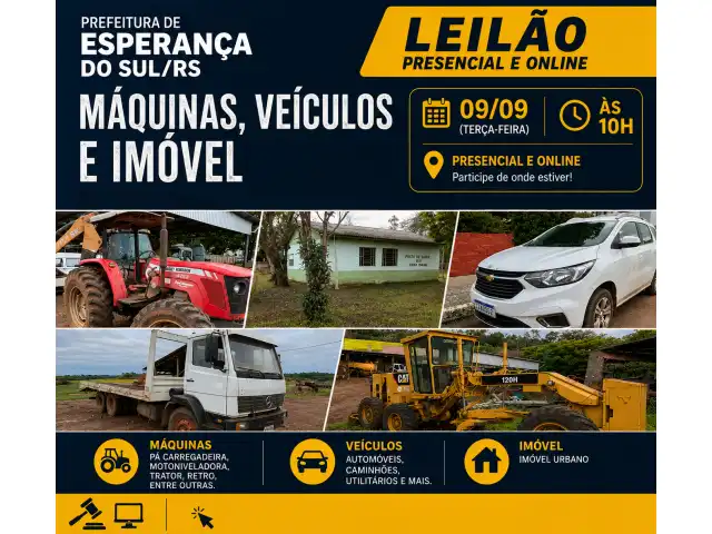 Excelente Leilão Prefeitura de Esperança do Sul/RS