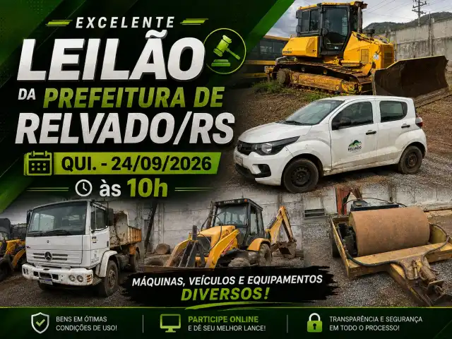 Leilão Prefeitura de Relvado/RS