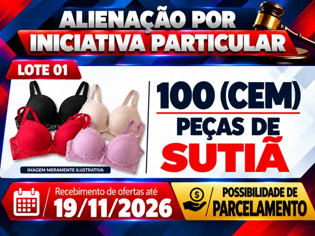 Alienação por Iniciativa Particular - 100 (cem) peças de sutiã