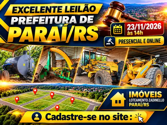 Excelente Leilão Prefeitura de Paraí/RS