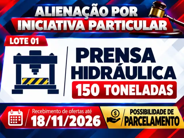 Alienação por Iniciativa Particular - Prensa Hidraulica 150 toneladas