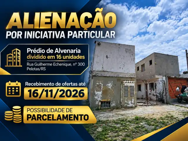 Alienação por Iniciativa Particular - Prédio de Alvenaria com 16 unidades - Pelotas/RS