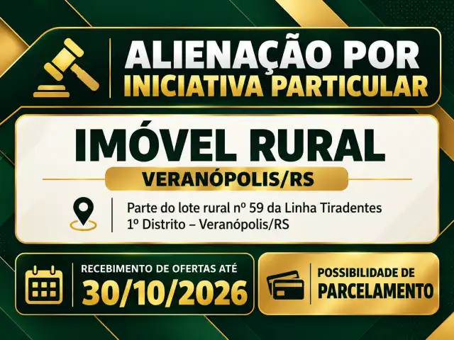 Alienação por Iniciativa Particular - Parte rural nº 59 da linha tiradentes - Veranópolis/RS