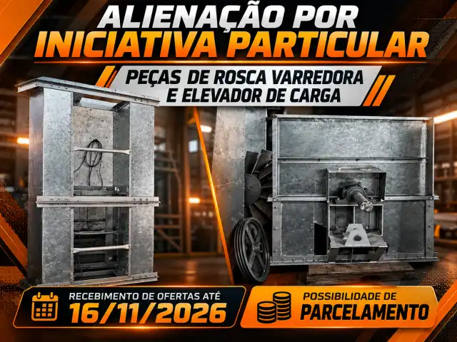 Alienação por iniciativa Particular - Peças de Rosca Varredora e Elevador de Carga