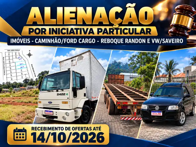 Alienação por Iniciativa Particular - Imóveis - Caminhão/Ford Cargo - Reboque Randon e VW/Saveiro