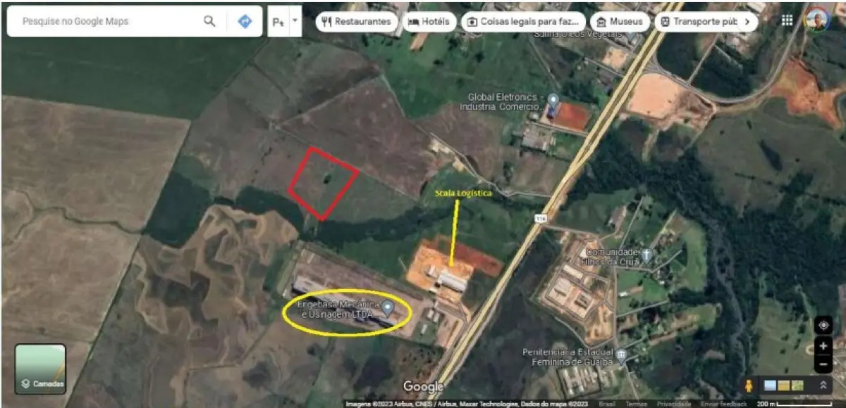 LOTE 009 - IMÓVEL ENCRAVADO aos fundos da empresa Scala Logística situada na BR 116, Km 303, nº 16.803 - Guaiba/RS